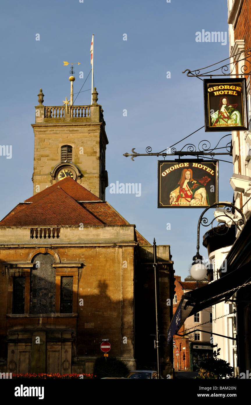 St. Anne`s Church and George Hotel, Bewdley, Worcestershire, England, UK Stock Photo